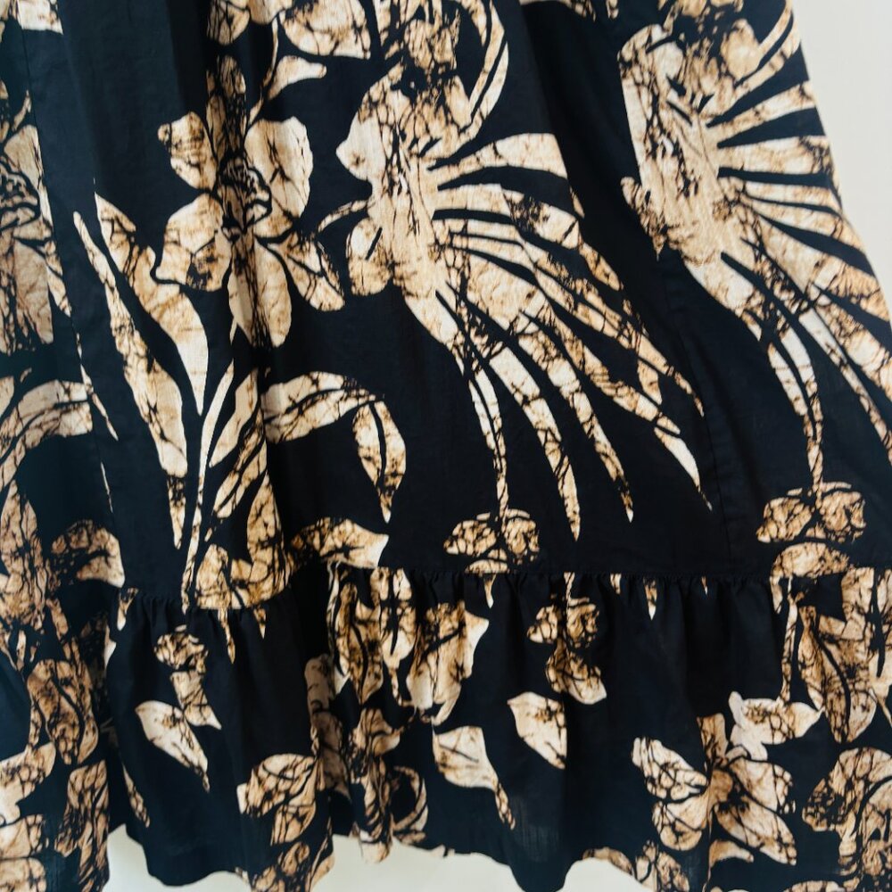 Anthropologie Black Maxi Dress with Tan Floral Motif - Picture 9 of 13
